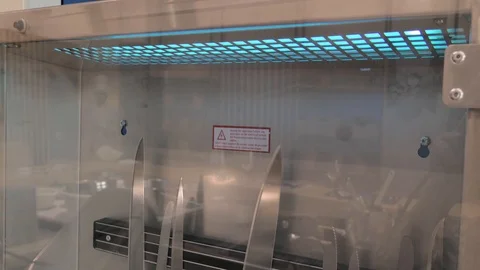 Knife UV Sterilizer in restaurant, kitchen Stock-Footage 89877224