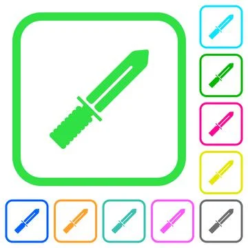 Knife vivid colored flat icons Stockillustratie