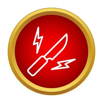 Knife weapon icon showing sharp attack concept Stock Illustration