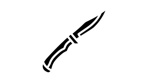 Knife weapon war glyph icon animation Stock Footage 326156304