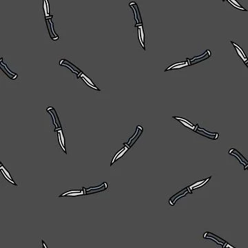 Knife weapon war vector seamless pattern Stock Illustration