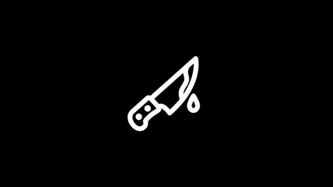 Knife white icon motion video Stock Footage 293997110