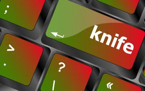 Knife word word on computer keyboard keys Stock Illustration