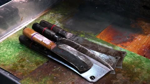 Knifes Sharpering shadow Stock Footage 152817510