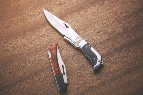 Knifes on table Stock Photos