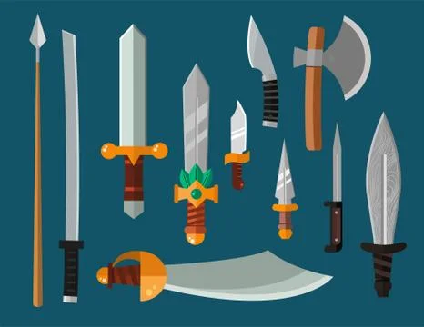Knifes weapon vector collection Stock Illustration