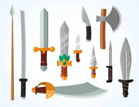 Knifes weapon vector collection Stock Illustration