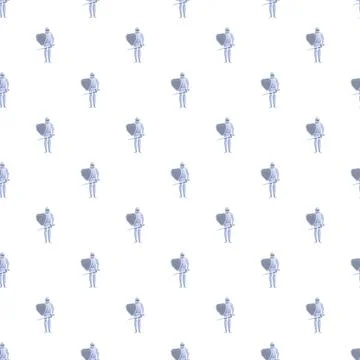 Knight armor with sword and shield repeat pattern Stock Illustration