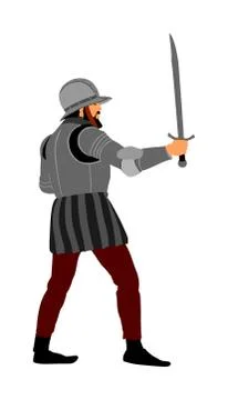 Knight in armor with sword vector illustration isolated Stock-Illustration