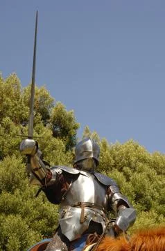 Knight charging Stock-Fotos