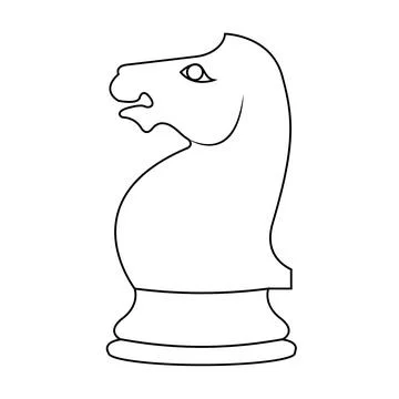 Knight chess piece outline vector illustration. American Chess Day concept. Stock Illustration