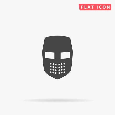 Knight Helmet flat vector icon Stock Illustration