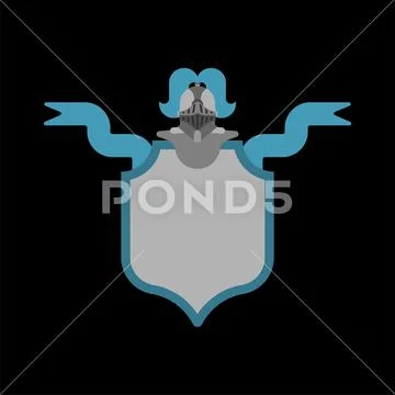 Knight Helmet Heraldic Shield. Template heraldry design element. Coat ...