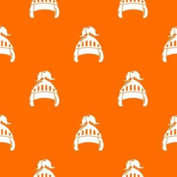 Knight helmet security pattern vector orange Stock Illustration