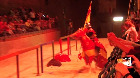 Knight on a horse Stock Footage 43149884