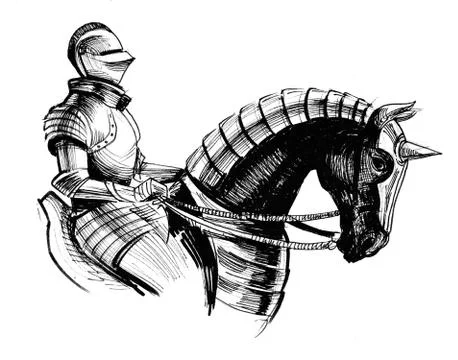 Knight on horse Illustrazione stock