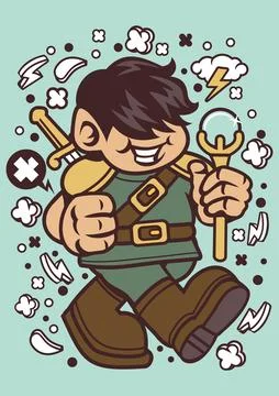 Knight Kid Stock Illustration