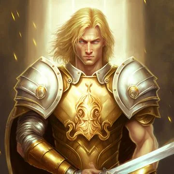 Knight in light armor Stock Illustration