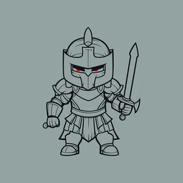 Knight line icon sign vector Stock Illustration