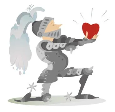 Knight in love Illustrazione stock