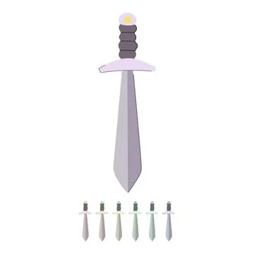 Knight medieval sword vector cartoon graphic Stock Illustration