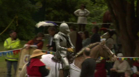 Knight parading after joust 스톡 동영상 152241