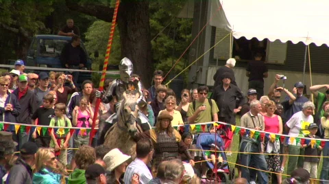 Knight Practising a Joust Stock-Footage 152325