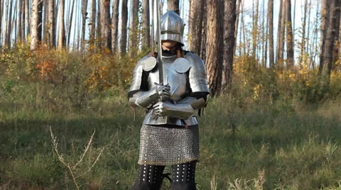 Knight Ready For Battle Stock Footage 47506768