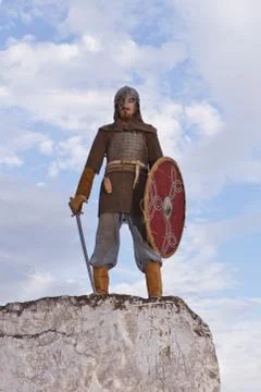 Knight  on a rock Stock Photos