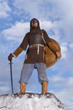 Knight  on a rock Stock Photos