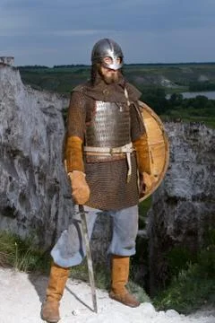 Knight  on a rock Stock Photos