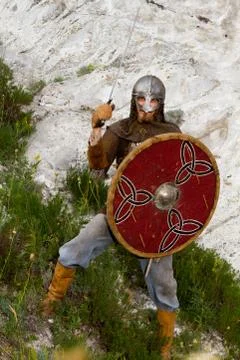 Knight  on a rock Stock Photos