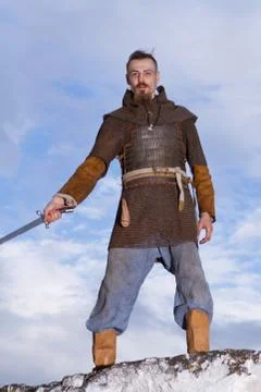 Knight  on a rock Stock Photos