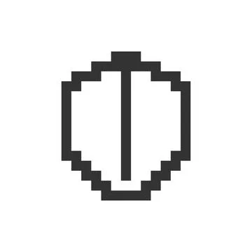 Knight shield pixelated ui icon Stock Illustration