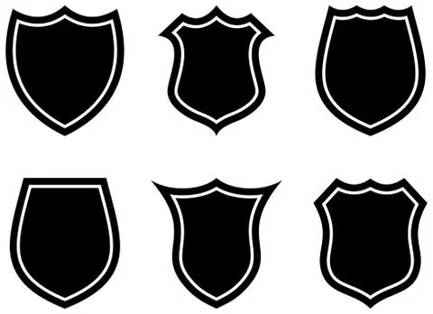 Knight Shield set on white isolated background. Stock Illustration