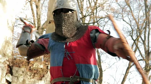 The knight with sword Stock Footage 45996660