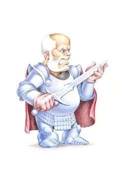 Knight with sword Illustrazione stock