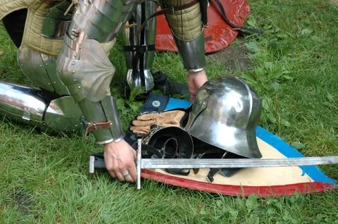 Knight with sword Stock Photos