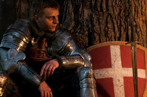 Knight with sword Stock Photos