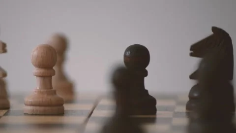 Knight takes pawn Stock Footage 132584485