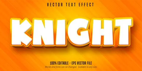 Knight text, cartoon style editable text effect Stock Illustration