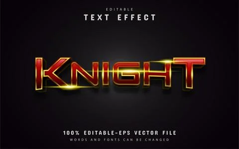 Knight text effect editable Stock Illustration