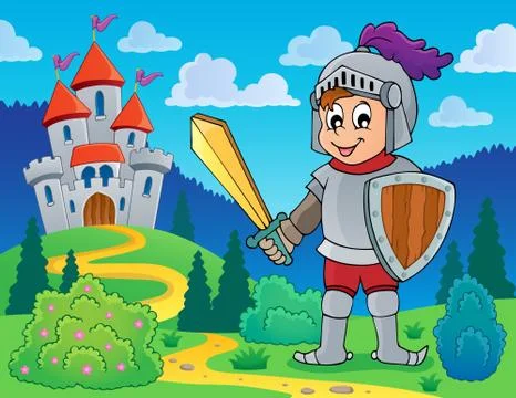 Knight theme image - illustration. Stock Illustration