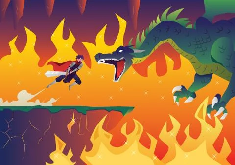 Knight versus Dragon Stockillustratie