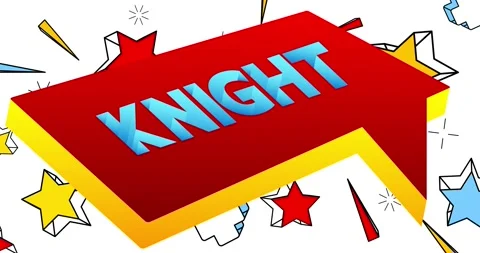 Knight word in a 3d speech bubble Stock Footage 190427636