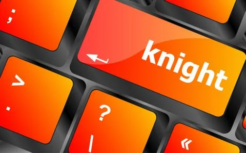 Knight word on computer keyboard keys. laptop button Stock Illustration