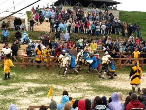 Knights battle Stock Photos