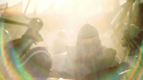 Knights during battle. Medieval reenactment Stock Footage 101652451