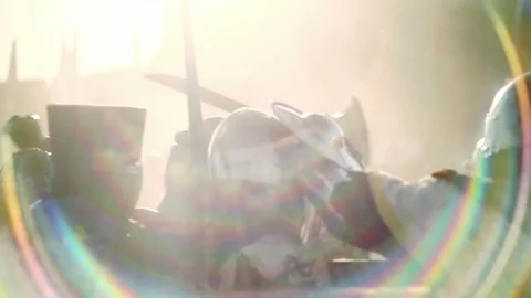 Knights during battle. Medieval reenactment Stock Footage 101652521