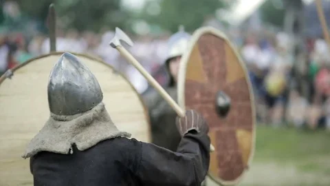 Knights fight and stop Stock Footage 82364601